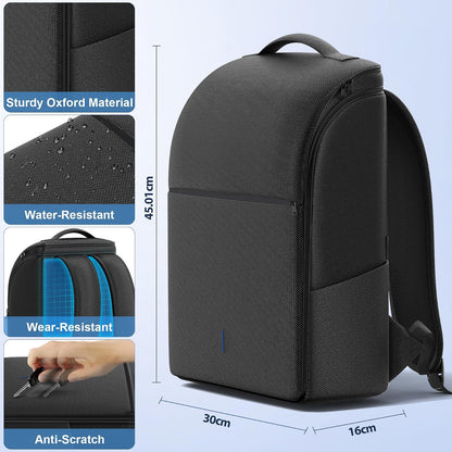 Backpack for PS5/ Slim/ Pro Console, Fully Zip-Open PS5 Carrying Case Travel Bag, Large Capacity PS 5 Storage Bag for Dual Controllers,Ps Portal, Laptop, Game Cards, Backpack with 3 Cable Pouch,Black