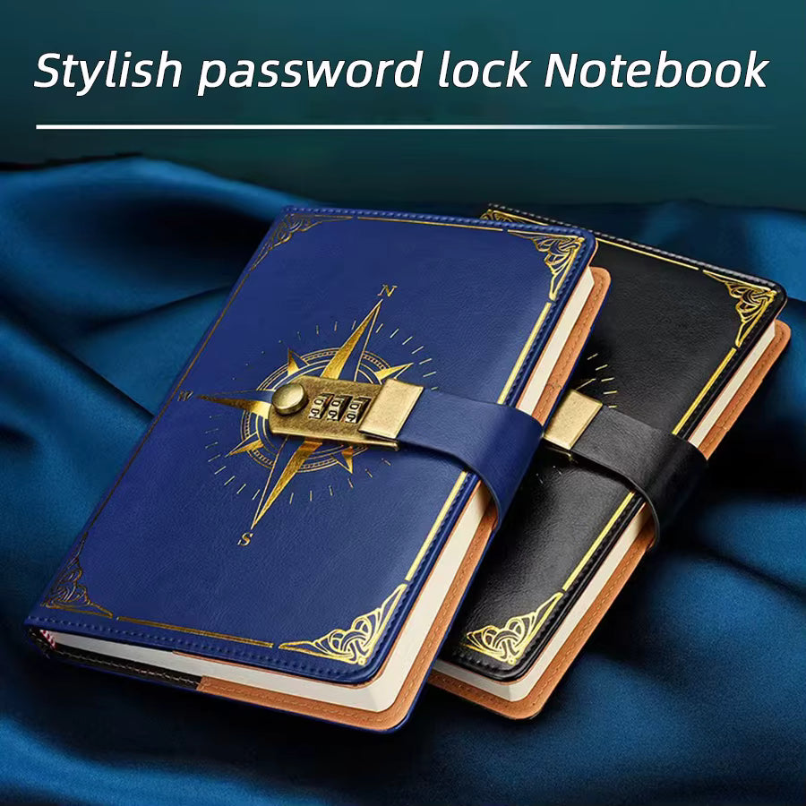 Carnet de Mots de Passe Rétro A5 avec Serrure | Journal Secret de Voyage