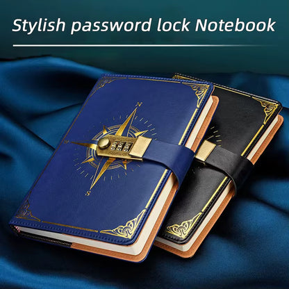 Carnet de Mots de Passe Rétro A5 avec Serrure | Journal Secret de Voyage