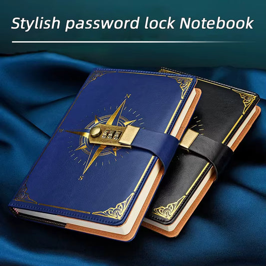 Carnet de Mots de Passe Rétro A5 avec Serrure | Journal Secret de Voyage
