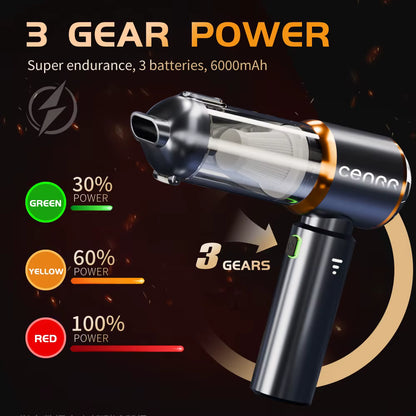 Aspirateur Portable Voiture Mini Puissant – Souffleur & Nettoyeur LED 998000PA