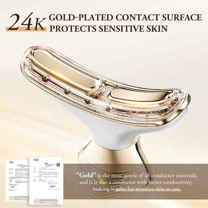 ANLAN Appareil Beauté Cou Or 24 Carats – LED 5 Couleurs, Lifting & Anti-Double Menton