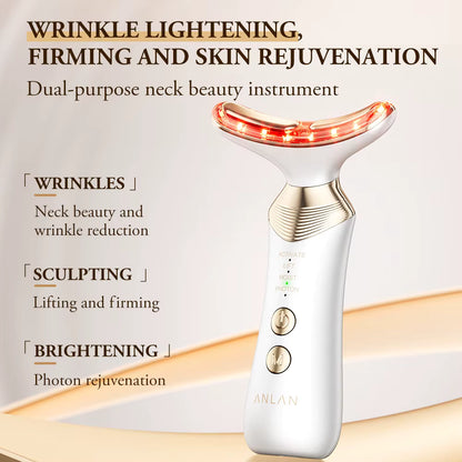 ANLAN Appareil Beauté Cou Or 24 Carats – LED 5 Couleurs, Lifting & Anti-Double Menton