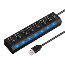 HUB USB 2.0 Multi-Ports avec Interrupteur LED – Pour PC & Laptop