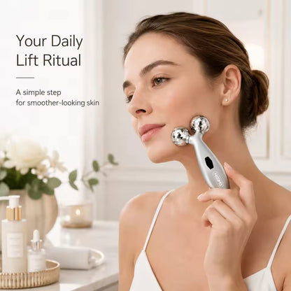 | Masseur Facial Solaire 3D HOOMEI HM-7338 – Microcourant & Double Rouleau 360°