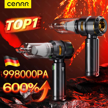 Aspirateur de Voiture Sans Fil Portable | 998000 PA | Puissant & Compact